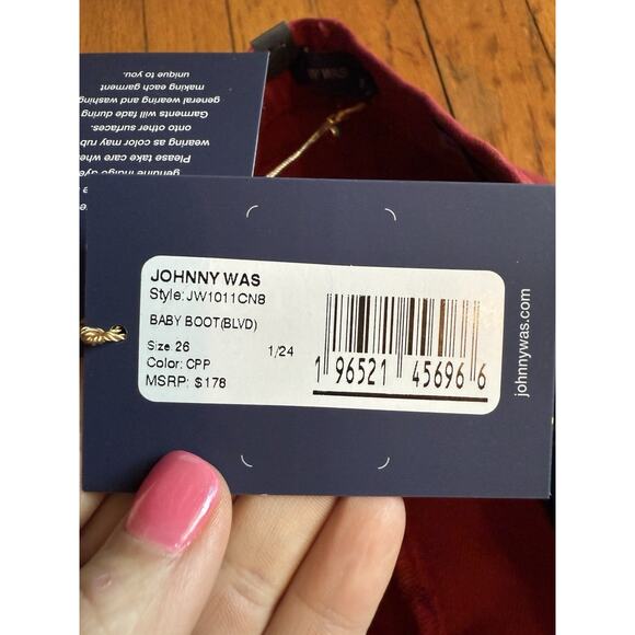 New Johnny Was Marseille Baby Boot Jeans JW1011CN8 Size 26 Cranberry (B) - Picture 9 of 12